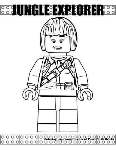 Coloring Page Female Jungle Explorer Keeper