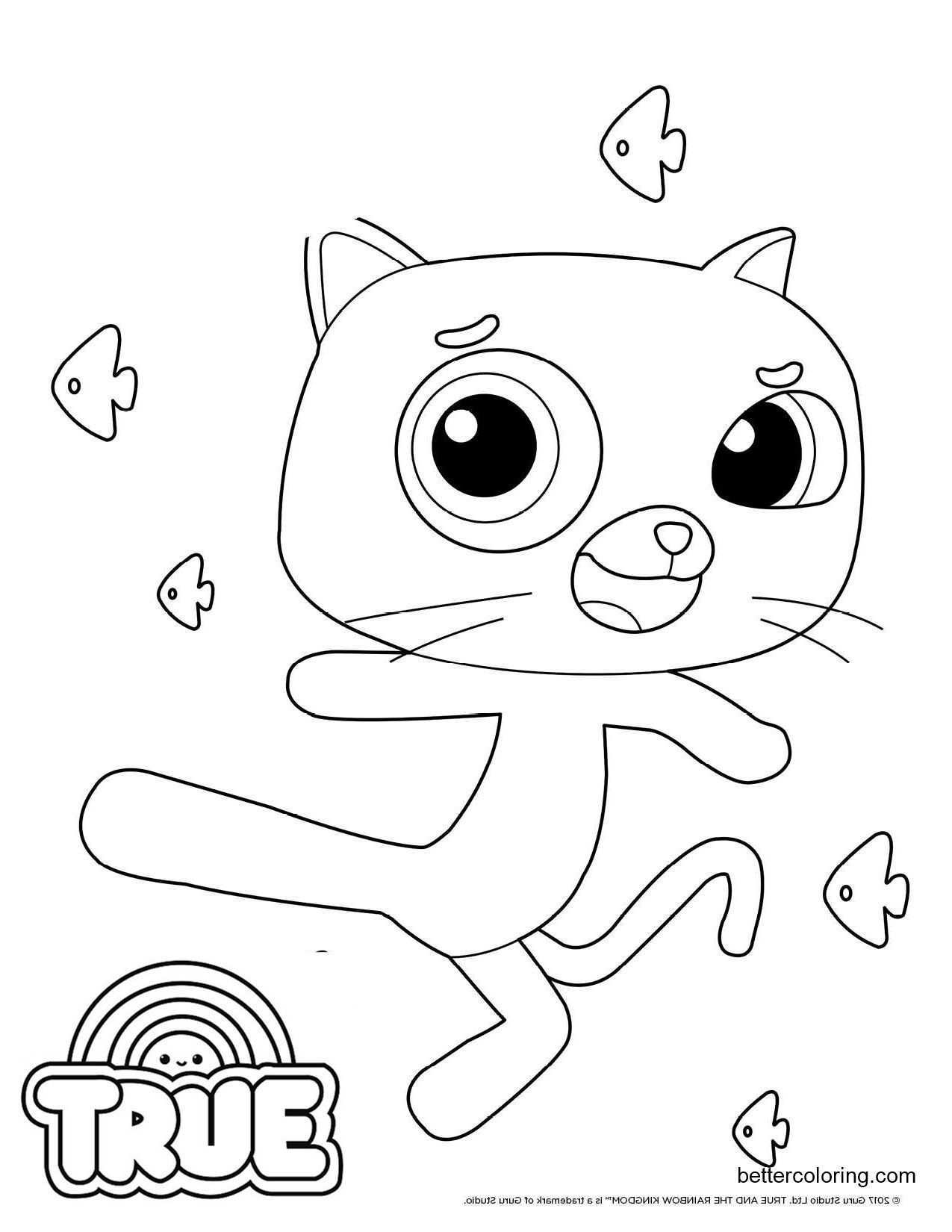 Free Cat Bartleby From True And The Rainbow Kingdom Coloring Pages Printable For Kids