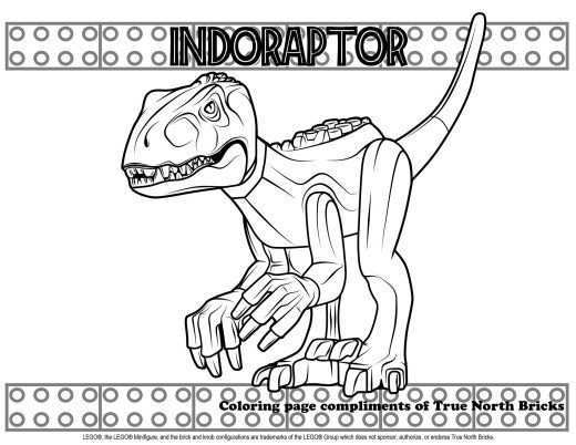 Coloring Page Indoraptor True North Bricks Coloring Pages Lego Coloring Pages Dinosau