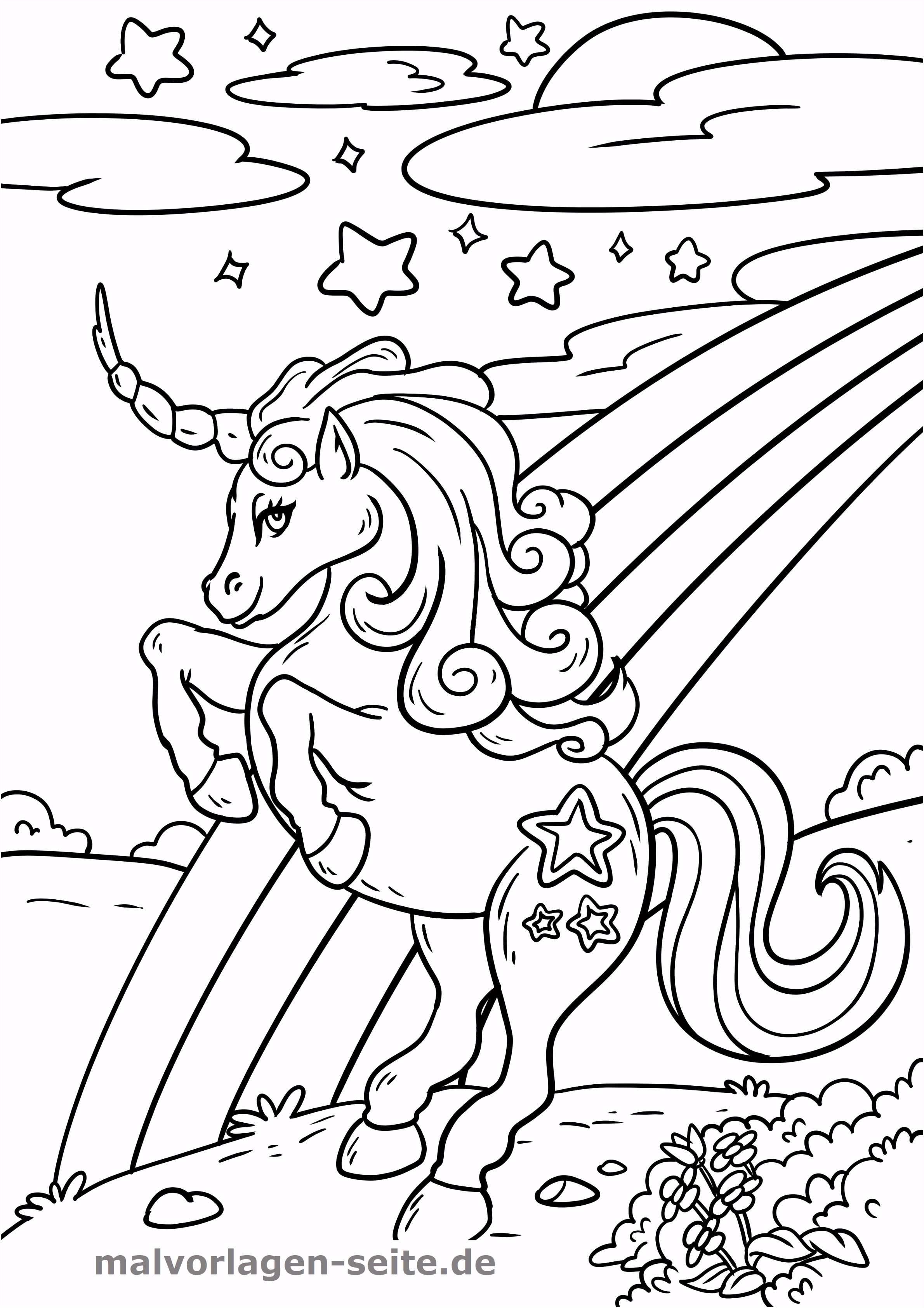 Kleurplaten Unicorn Regenboog