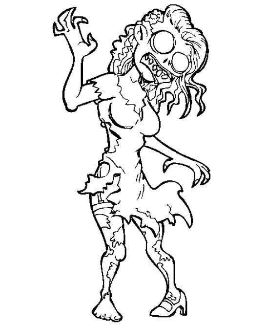 Crazy Zombie Coloring For Kids Halloween Cartoon Coloring Pages Zombie Kleurplaten Ha