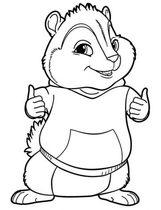 Theodore From Alvin And The Chipmunks Coloring Page For Kids Letscolorit Com Cartoon