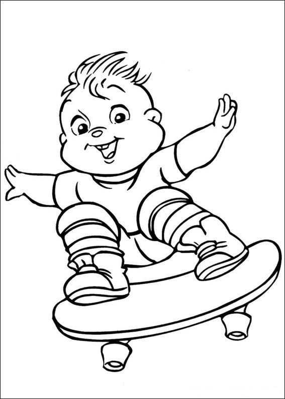 Kids N Fun Kleurplaat Alvin En De Chipmunks Theodore Kleurplaten Kleurboek Stripfigur