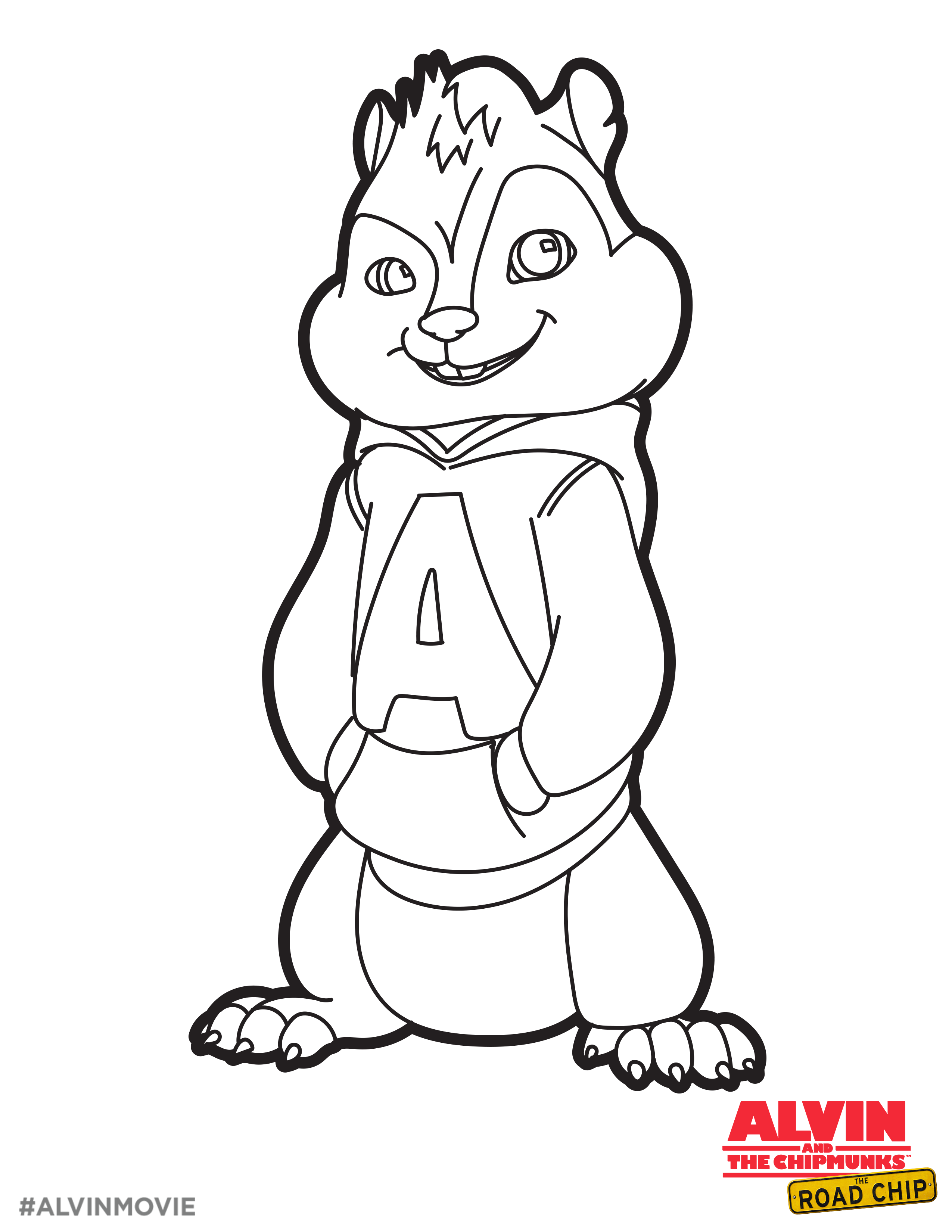 Free Alvin Coloring Printable Perfect For A Road Trip Alvin And The Chipmunks The Road Cartoon Coloring Pages Disney Princess Colors Alvin And The Chipmunks