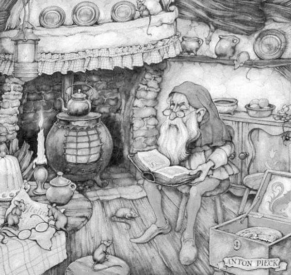 Gnome Home Anton Pieck Cluttered Cosy Interior Of A Old Etsy In 2021 Art Anton Pieck