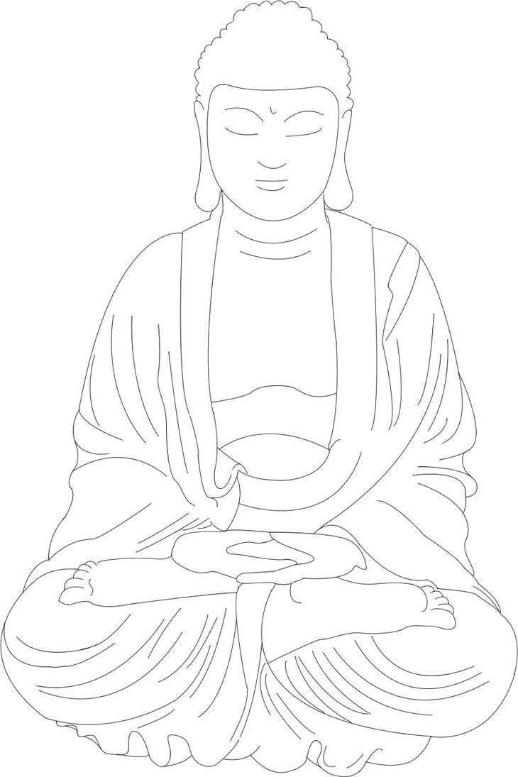 Buddha Lineart By Sarahmame Boeddha Boeddhisme Kleurplaten