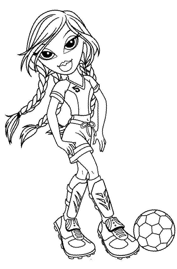 Jade Bratz Playing Football Coloring Pages Bratz Coloring Pages Kidsdrawing Free Colo