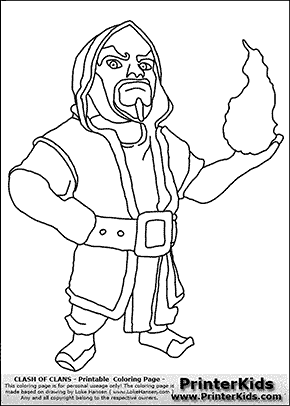 Clash Of Clans Wizard Coloring Page Preview Clash Of Clans App Clash Royale Clash Of