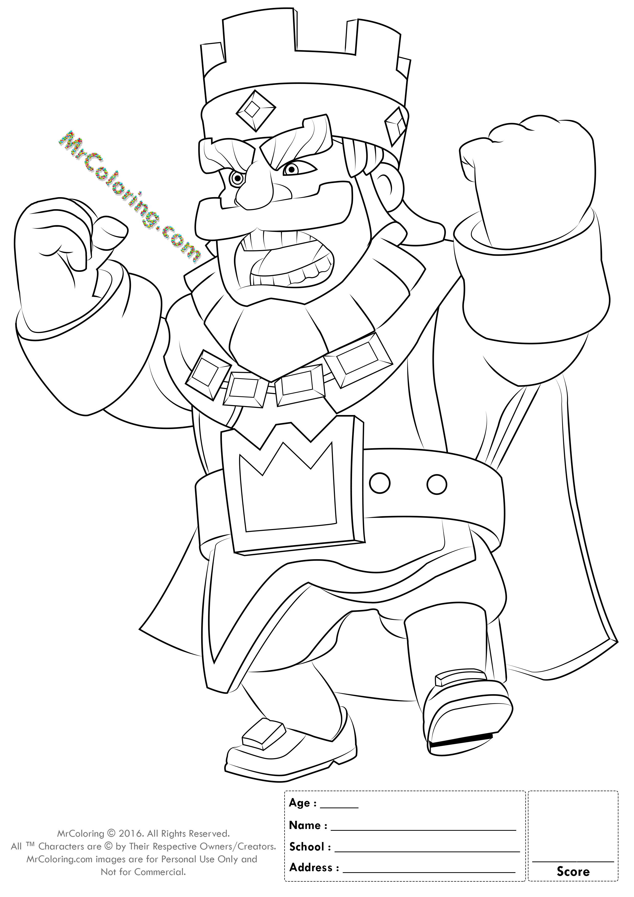 Red King Clash Royale Coloring Pages 1 Desenhos Para Criancas Colorir Colorir Paginas