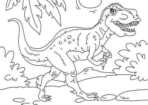 Kleurplaat Dinosaurus Tyrannosaurus Rex Afb 27625 Kleurplaten Dinosaurus Kleurrijke Tekeningen