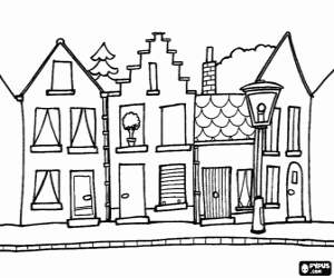 City Streets Coloring Pages House Colouring Pages Coloring Pages Free Coloring Pages