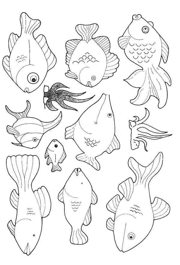 Coloring Page Fish Fish Com Imagens Moldes De Peixes Patchwork Colcha De Boneca