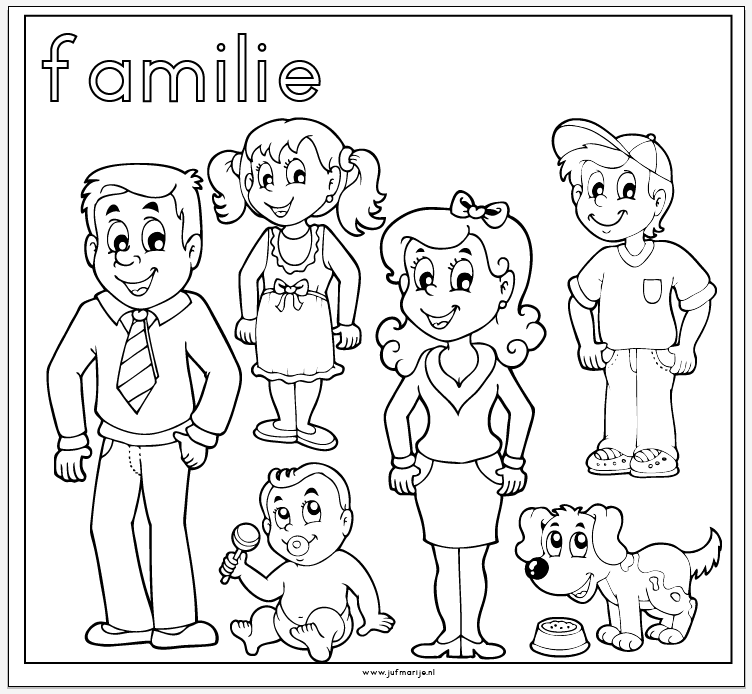Familie Kleurboek Knutselen Familie Kleurplaten