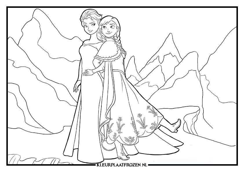 Elsa En Anna Kleuren Princess Coloring Pages Mermaid Coloring Pages Elsa Coloring Pag