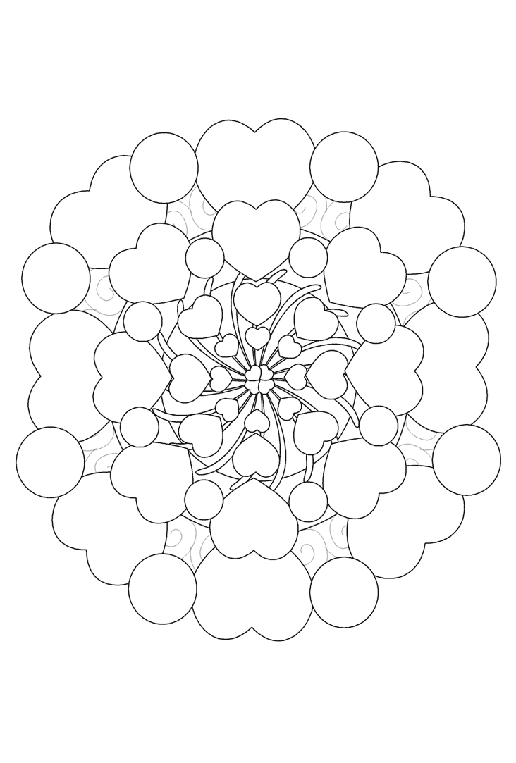 Harten Mandala Kleurplaten Gratis Kleurplaten Hart Tekening