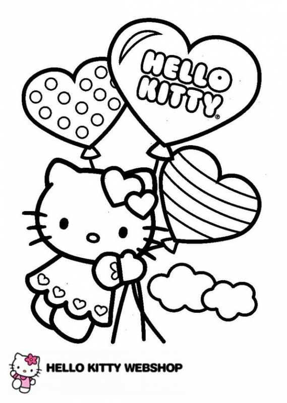 Hk Ballonnen Hart Hello Kitty Coloring Hello Kitty Colouring Pages Hello Kitty Drawin