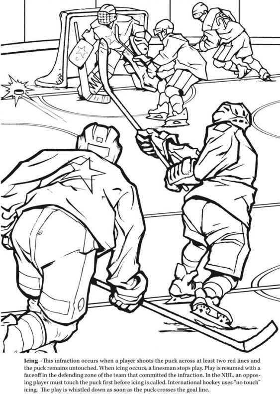 Detailed Realistic Coloring Pages Of Hockey Match Free Printable Letscolorit Com Spor