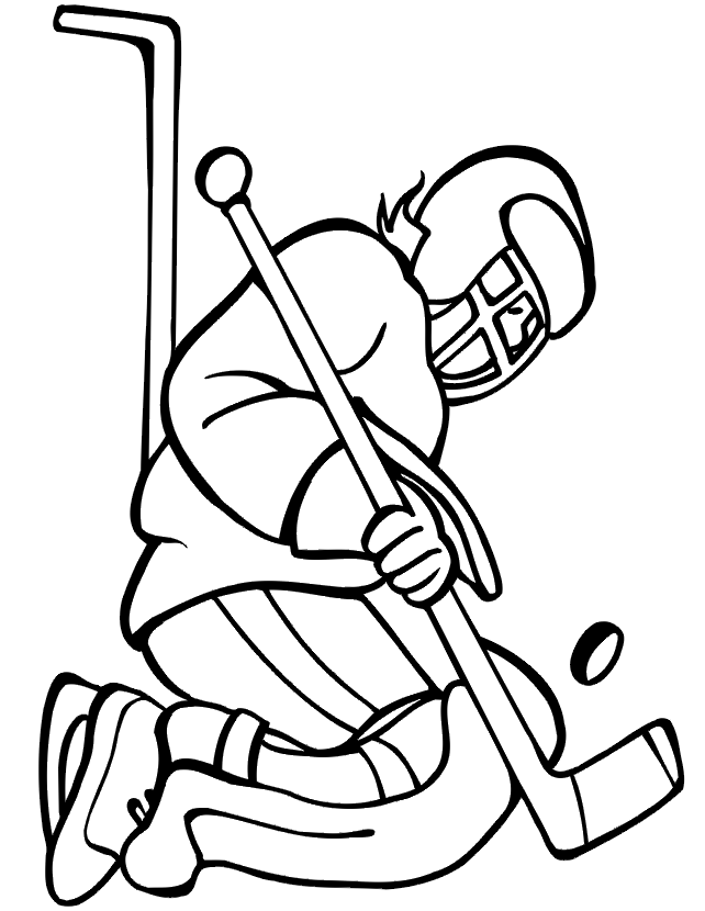Hockey Coloring Page Goalie Kneeling Coloring Pages Hockey Birthday Parties People Co