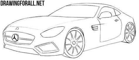 How To Draw A Mercedes Amg Gt Mercedes Amg Car Drawings Mercedes