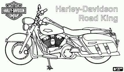 Harley Davidson Road King Harley Motorcycle Coloring Page Harley Davidson Kleurplaten