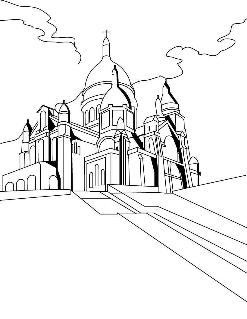 Found On Google Coloring Pages Paris Drawing French Images