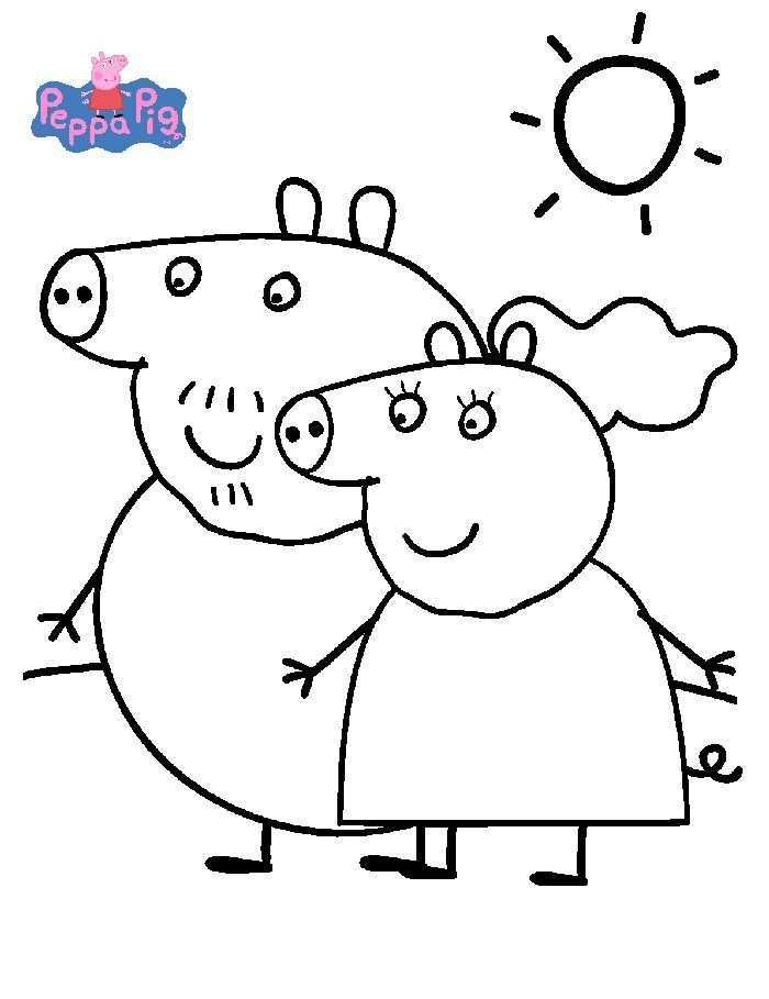Kids N Fun Coloring Page Peppa Pig Peppa Pig Kleurplaten Kleurboek Dieren Krabbels