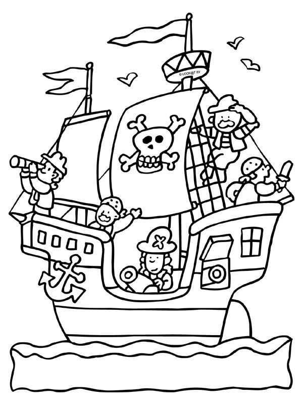 Piratenboot 3 D Kleurplaat Google Zoeken Piraten Piraten Kinderfeest Piraten Thema
