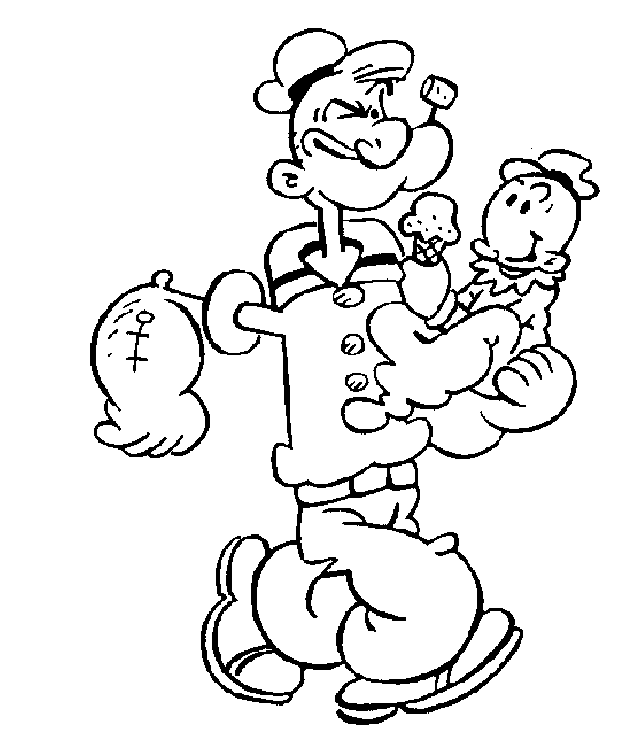 Coloring Popeye With A Baby Picture Cartoon Coloring Pages Coloring Pages Free Colori