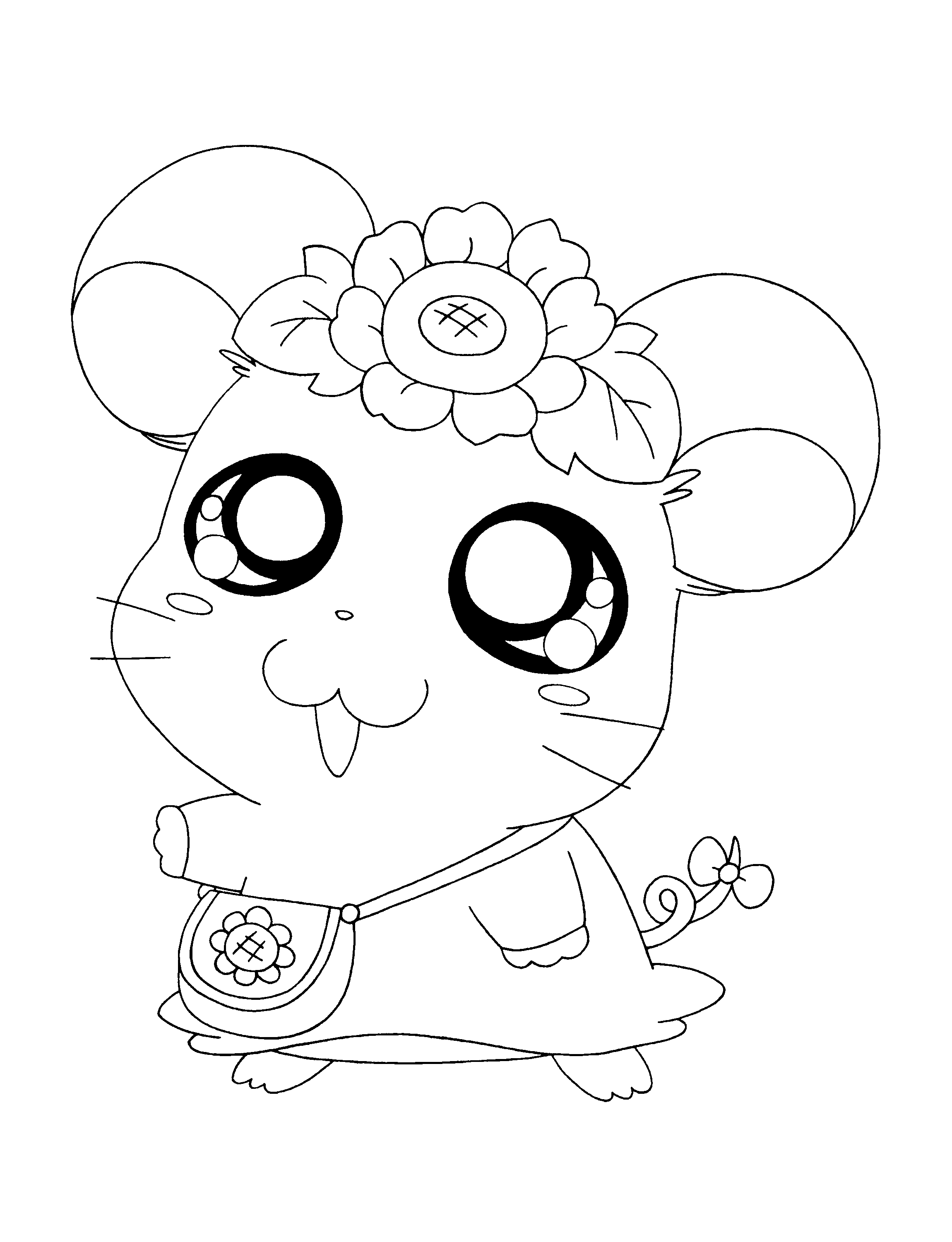 Hamtaro Coloring Pages Cartoon Coloring Pages Animal Coloring Pages Cute Coloring Pag