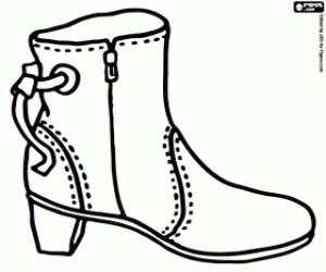Sporty Boot For Women Coloring Page Shoe Template Bag Dress Coloring Pages