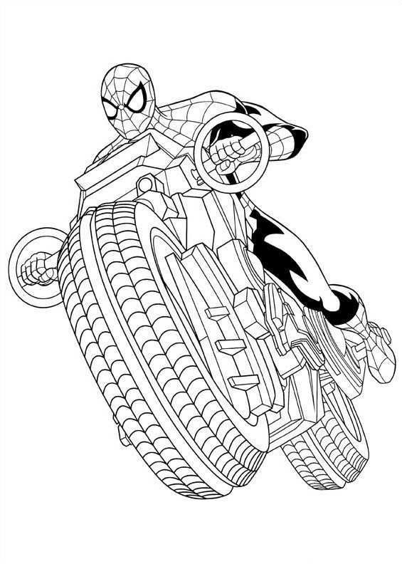 Kids N Fun Coloring Page Ultimate Spider Man Spider Manmotor Spiderman Coloring Super