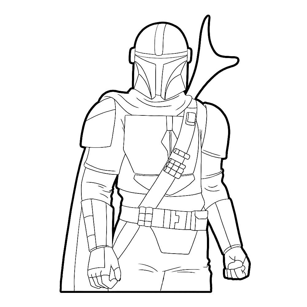 Mandalorian Kleurplaat Star Wars Drawings Star Wars Coloring Book Star Wars Art Drawi