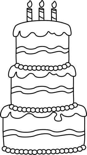 Black And White Big Birthday Cake Do It Save It Knutselen Thema Feest Kinderkleurplat