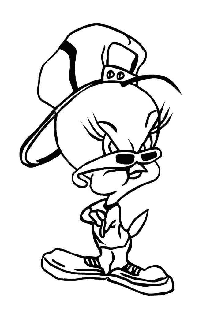 Cool Tweety Bird Coloring Page Bird Coloring Pages Cartoon Coloring Pages Disney Colo