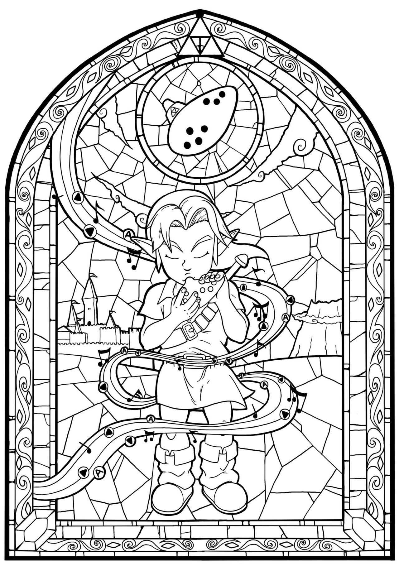 Zelda Wind Breaker Big Leaf Drawing Google Search Coloriage Zelda Image A Colorier Co