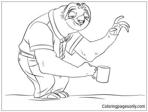 Zootopia Sloth Flash Coloring Page Free Coloring Pages Online Zootopia Coloring Pages