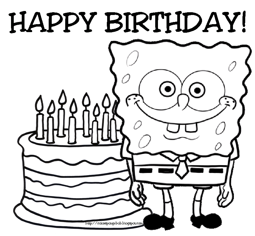 Spongebob Coloring Pages Happy Birthday Coloring Pages Birthday Coloring Pages Sponge