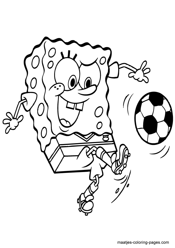 Spongebob Squarepants Playing Soccer Kleurplaten Voetbal Knutselen Knutselen Sport