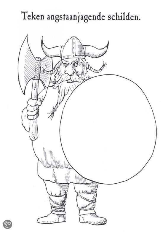 Teken Een Angstaanjagend Schild Kleurplaten Vikingen Tekenen Voor Kinderen