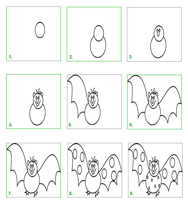 Vleermuis Easy Drawings Drawings Art
