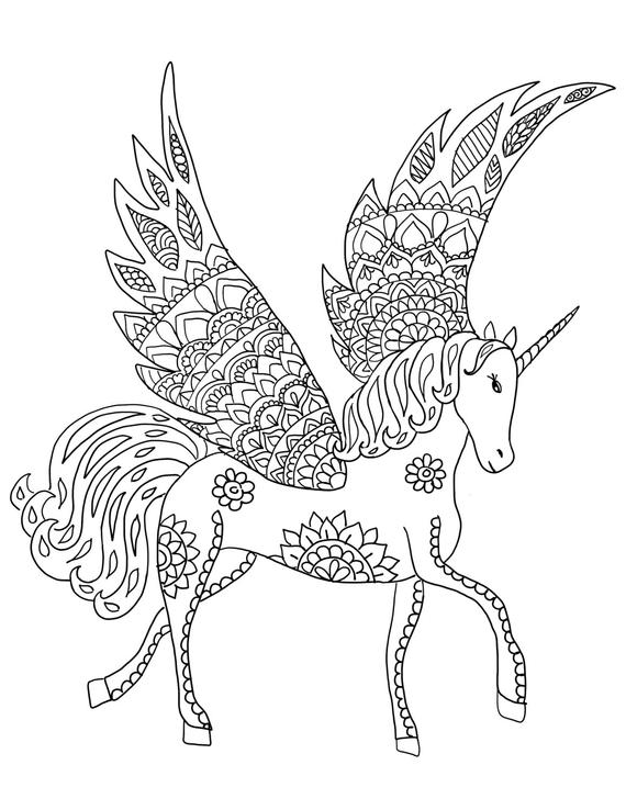 Downloadbare Unicorn Kleurplaat Pagina Volwassen Kleurplaten Mandala Kleurplaten Kleu