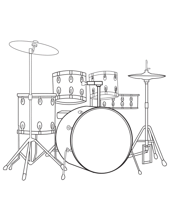 A Drum Kit Coloring Page A Pdf Download Is Available At Http Musiccoloringpages Net D