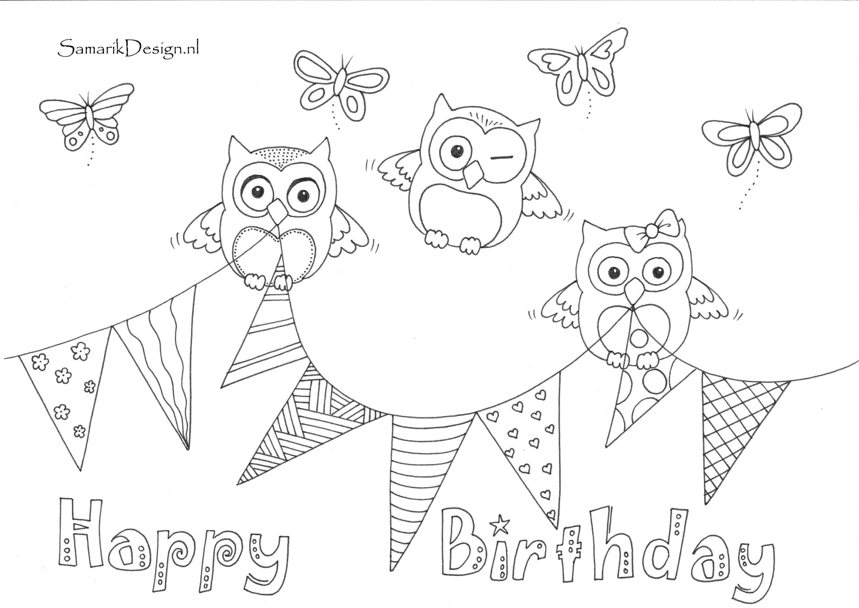 Happy Birthday Verjaardag Doodle Kleurplaten Doodles Kleurplaten Voor Volwassenen