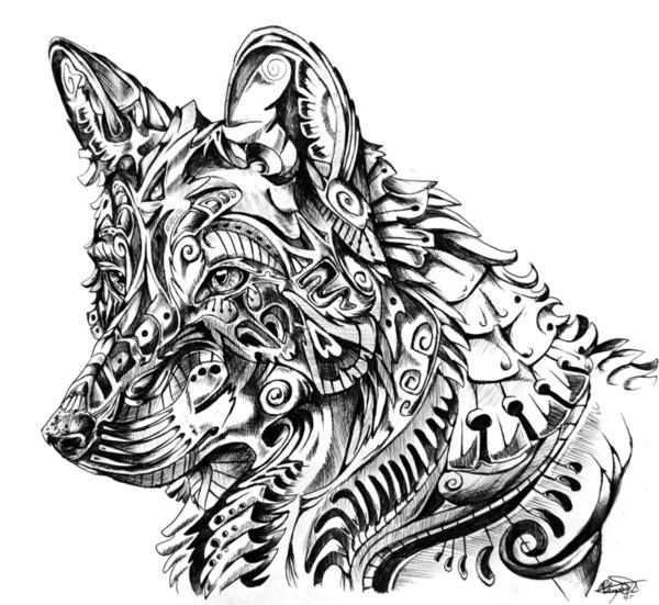 Coloring For Adults Kleuren Voor Volwassenen Abstract Wolf Wolf Art Print Wolf Art