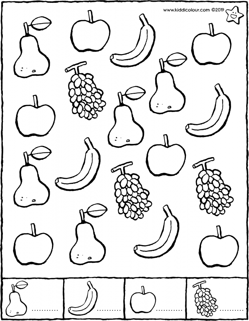 Fruit Colouring Pages Kiddicolour Kinderen Eten Knutselen Kinderen Eten Thema