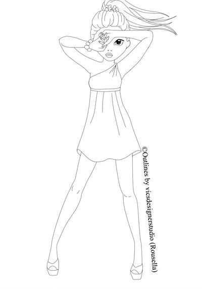 Topmodel Spring Outline By Vicsdesignerstudio On Deviantart Meiden Tekeningen Manga T