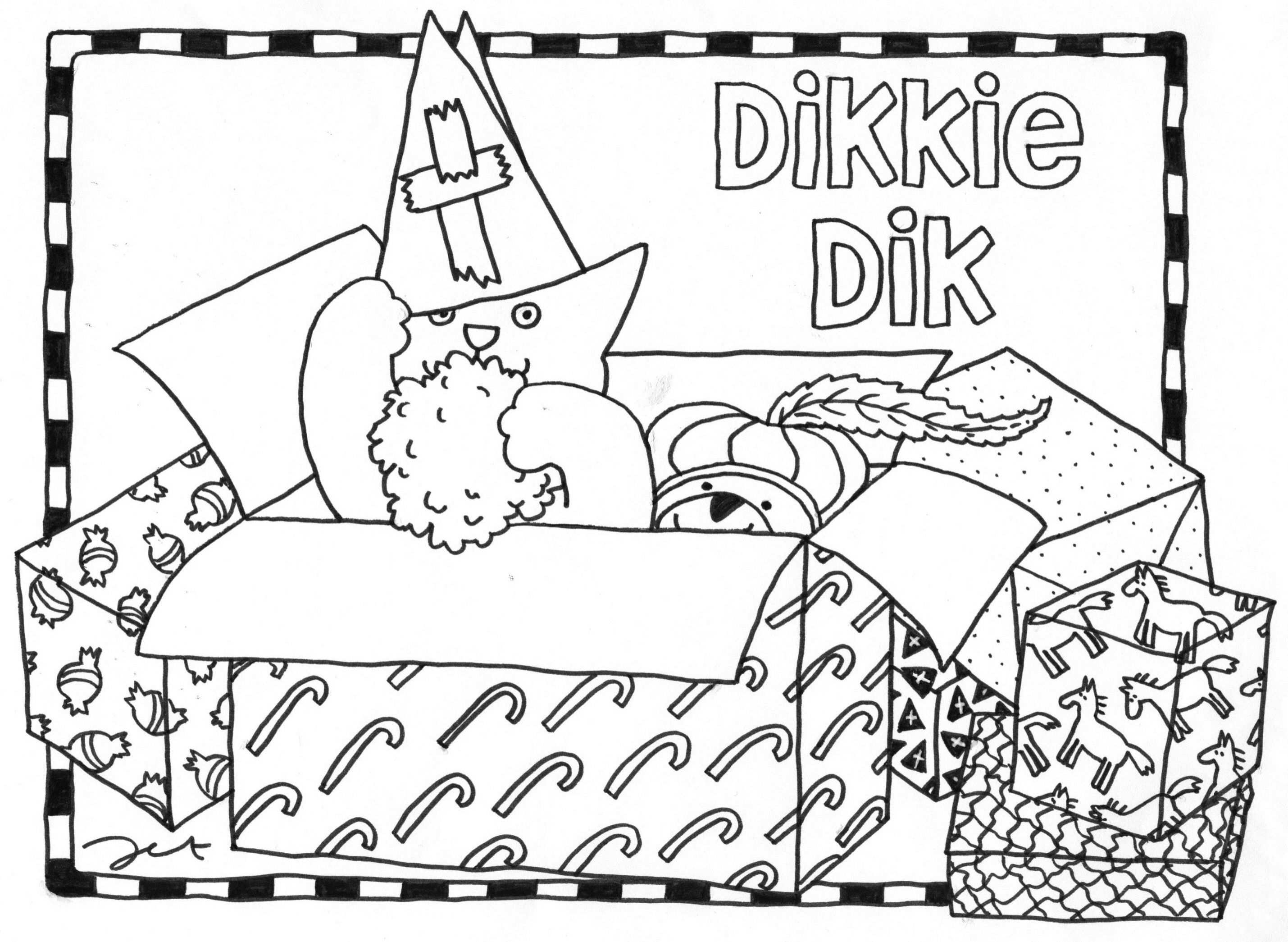 Sint Kleurplaat Van Dikkie Dik Sinterklaas Knutselen Sinterklaas Diy Sinterklaas