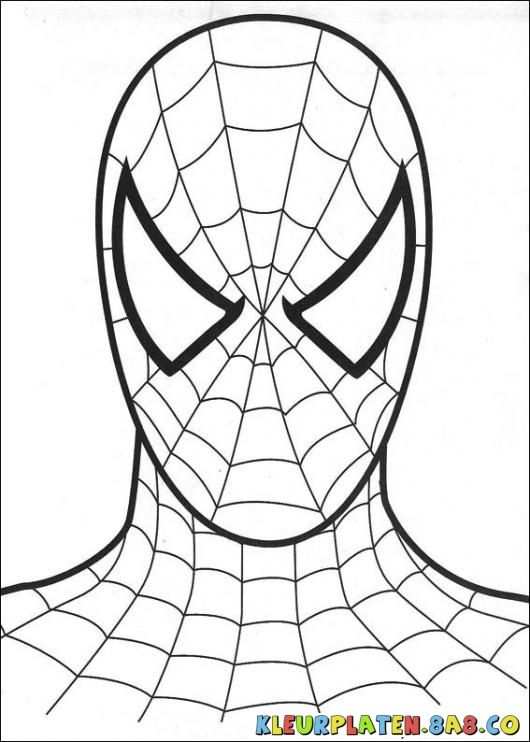 Spider Man Mask Kleurplaten Kleurplaten Voor Kids Tekening Van Het Schminken En Kleur