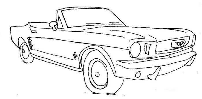 Ford Mustang Convertible Embroidery Cross Stitch Tattoo Outline Kleurplaten Tekenen K