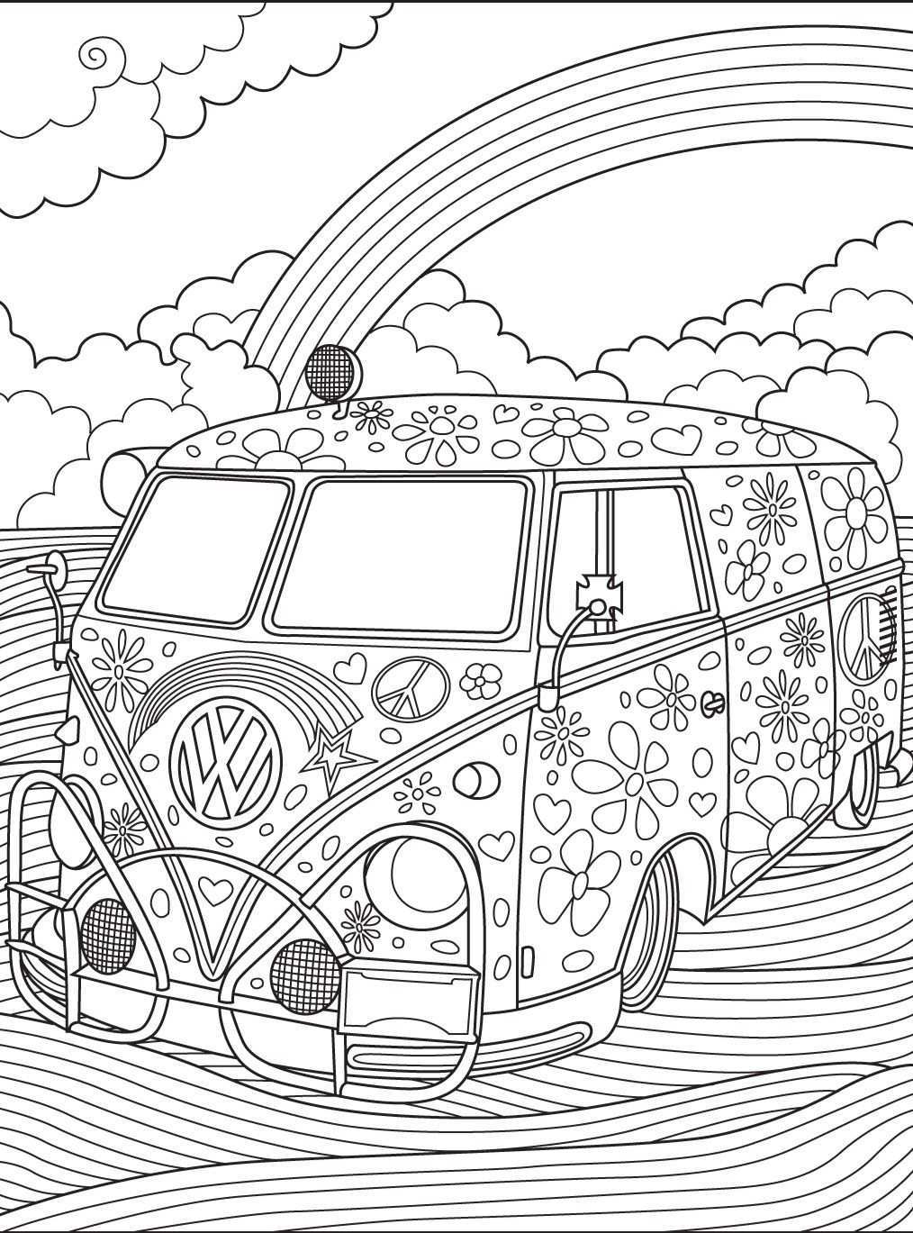 Vw Kombi Coloringpage Colorish Coloring Book For Adults By Goodsofttech Logopedie Kle